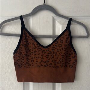 LOFT Leopard Print Brown Crop Top M/L